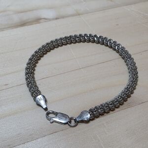 Milor Italy Sterling Silver 925 Spiral Rope Bracelet 7.5 Inches Long Weighs 15 G